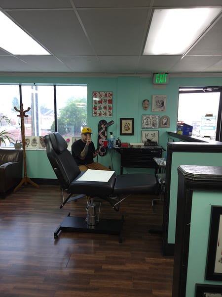 Tattoo station set up and ready for the next client